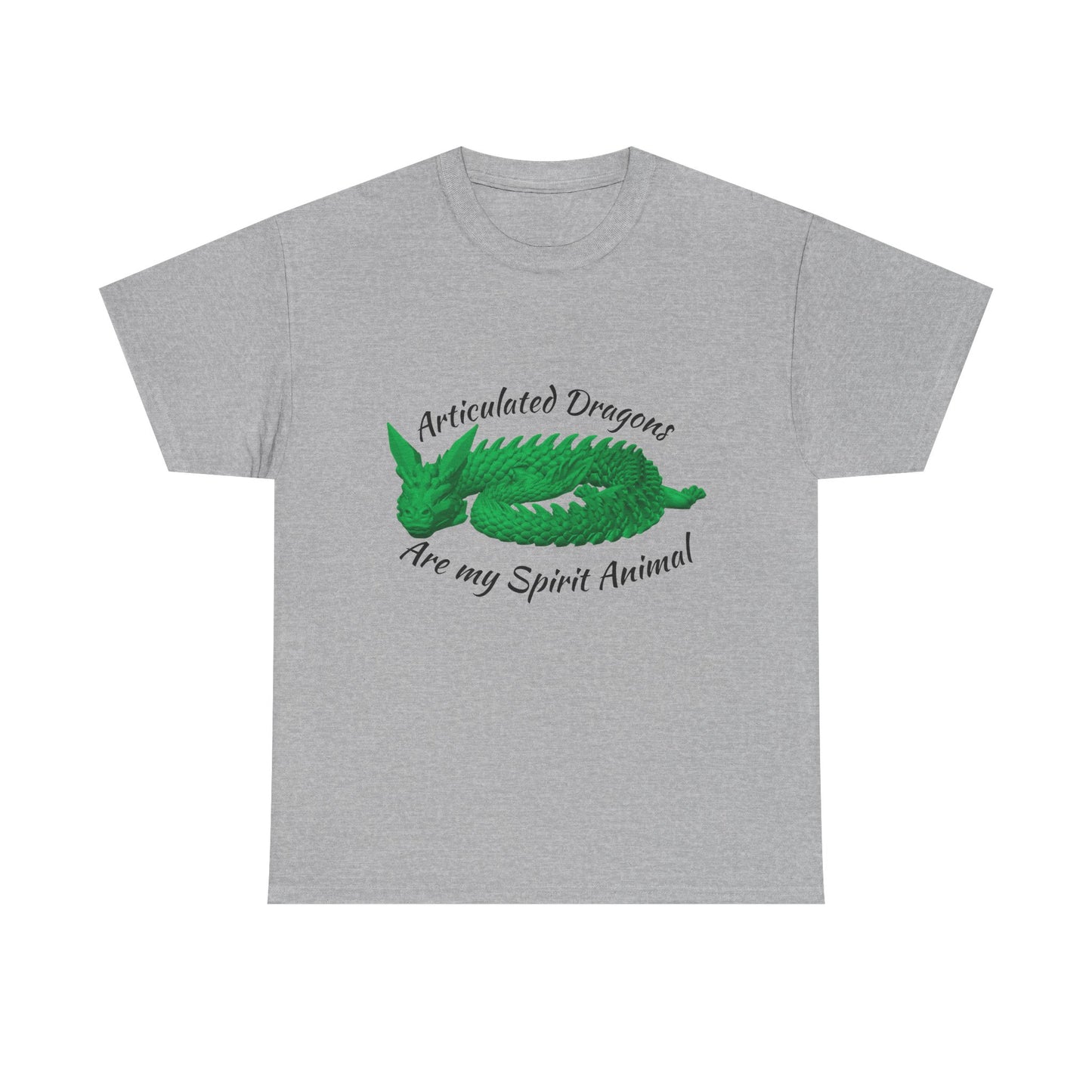 Green Articulated Dragons Spirit Animal Tee, Unisex Cotton T-Shirt, Dragon Lover Gift, Fantasy Apparel, Unique Graphic Tee