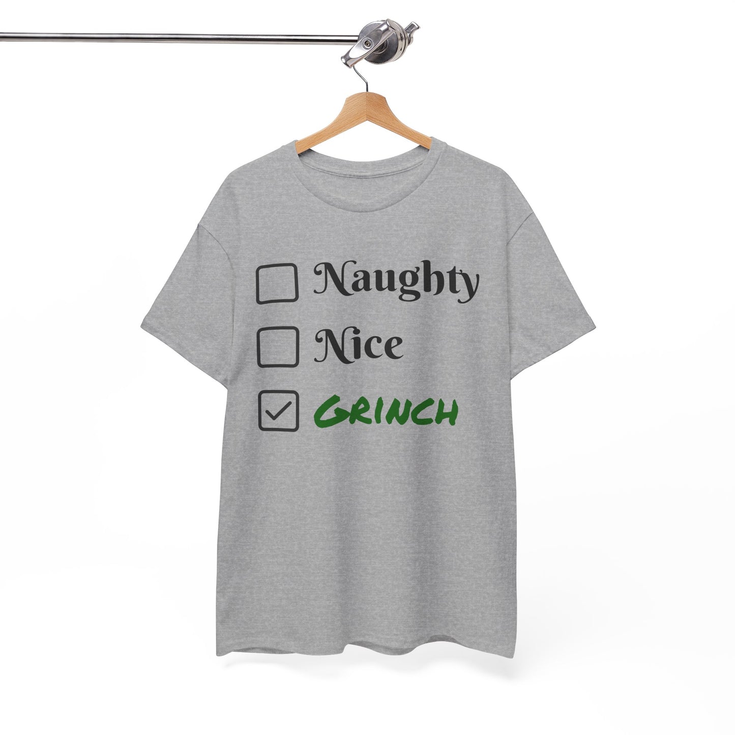 Grinch Unisex Heavy Cotton Tee - Christmas Gift, Holiday Shirt, Funny Movie Quote, Green Mean One, Dr. Seuss Costume