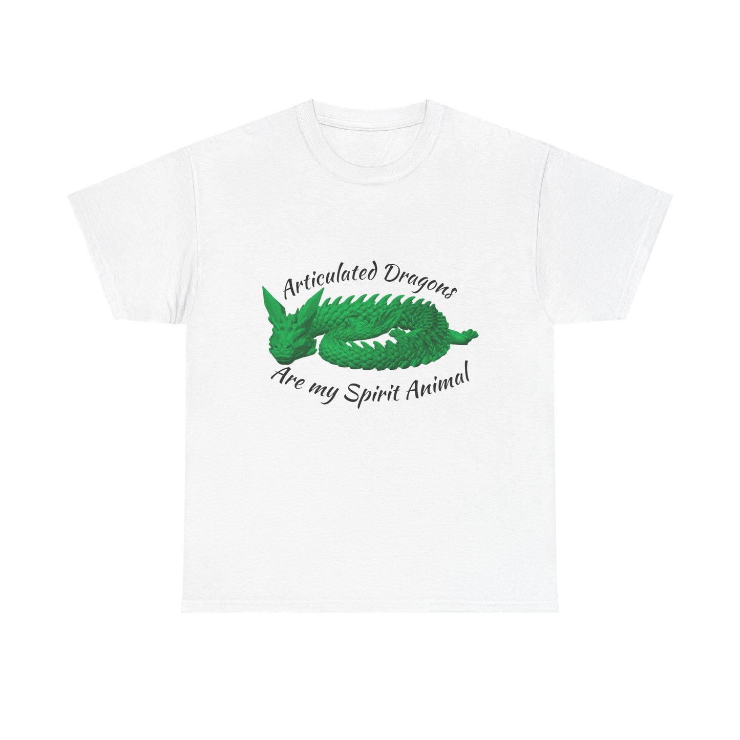 Green Articulated Dragons Spirit Animal Tee, Unisex Cotton T-Shirt, Dragon Lover Gift, Fantasy Apparel, Unique Graphic Tee