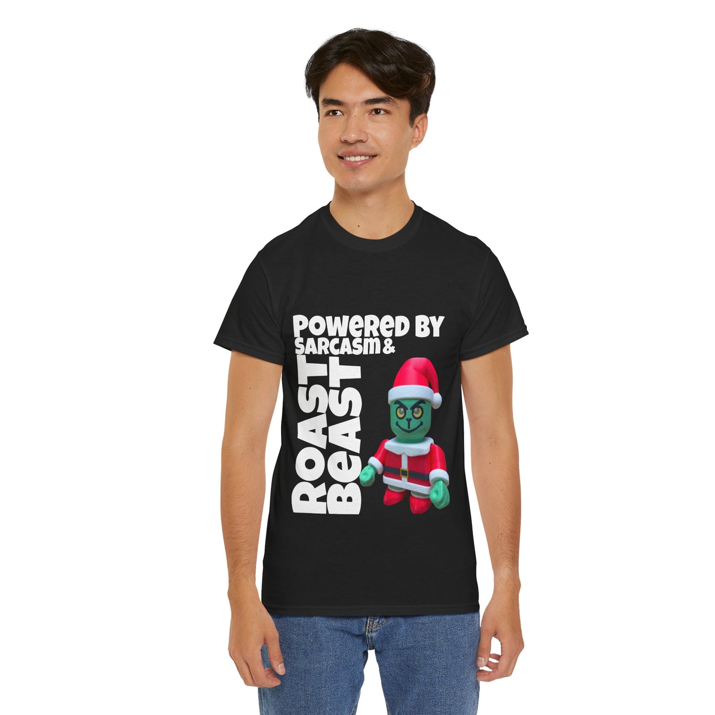 Funny Grinch Unisex Heavy Cotton Tee, Christmas Holiday Shirt, Sarcastic Grinch Tee, Humorous Graphic Tee, Festive Cotton T-shirt
