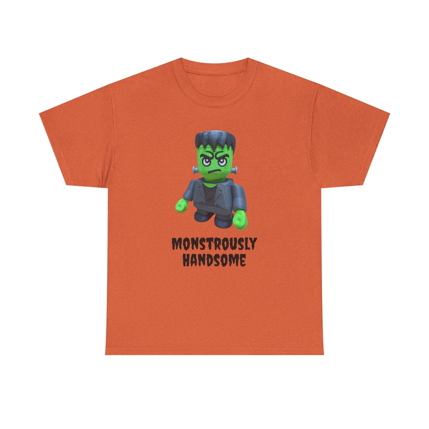 Frankenstein Monstrously Handsome Tee, Halloween Shirt - Unisex T-Shirt for Costume Party, Scary Movie Fans, Horror Lovers, Classic Monster