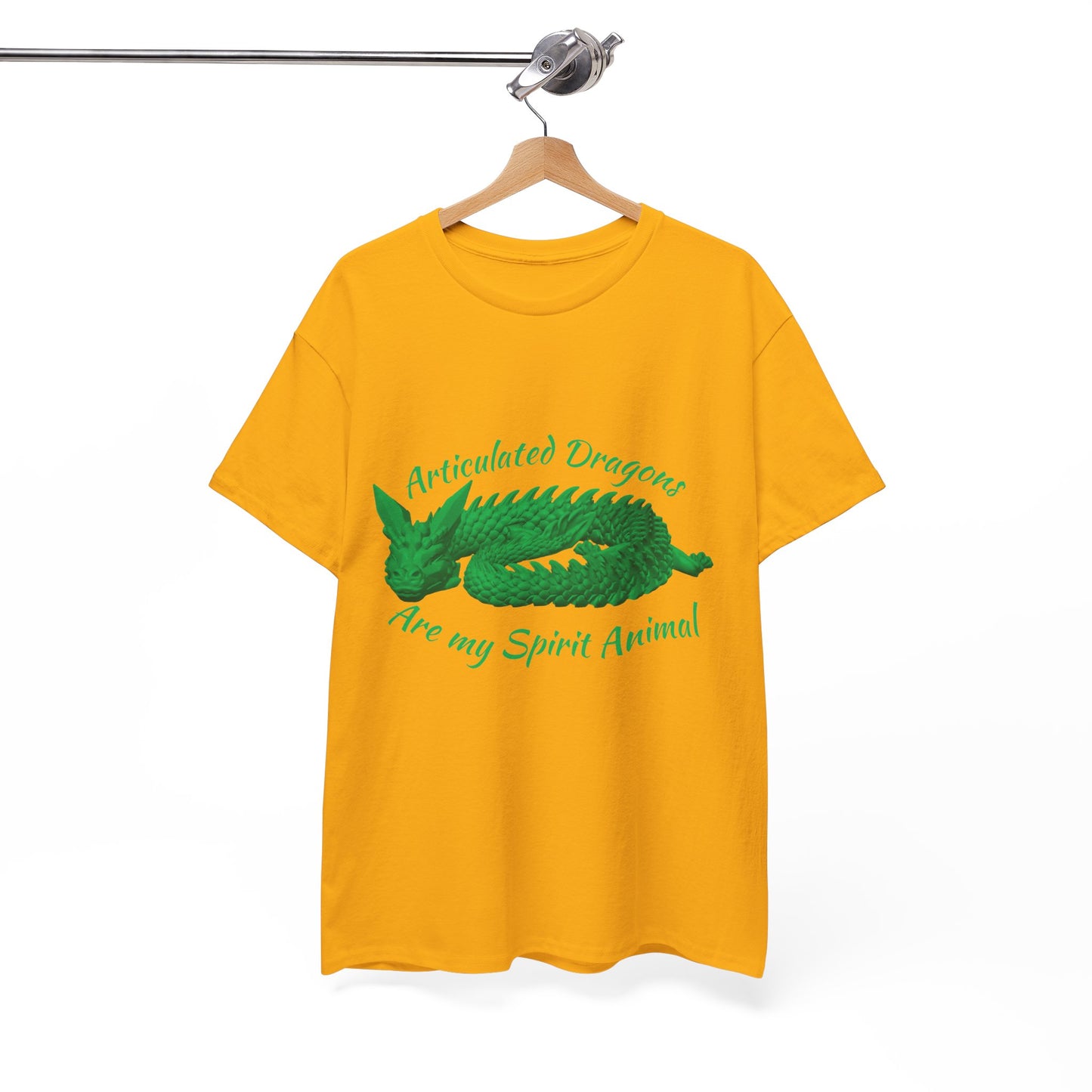 Green Articulated Dragons Spirit Animal Tee, Unisex Cotton T-Shirt, Dragon Lover Gift, Fantasy Apparel, Unique Graphic Tee