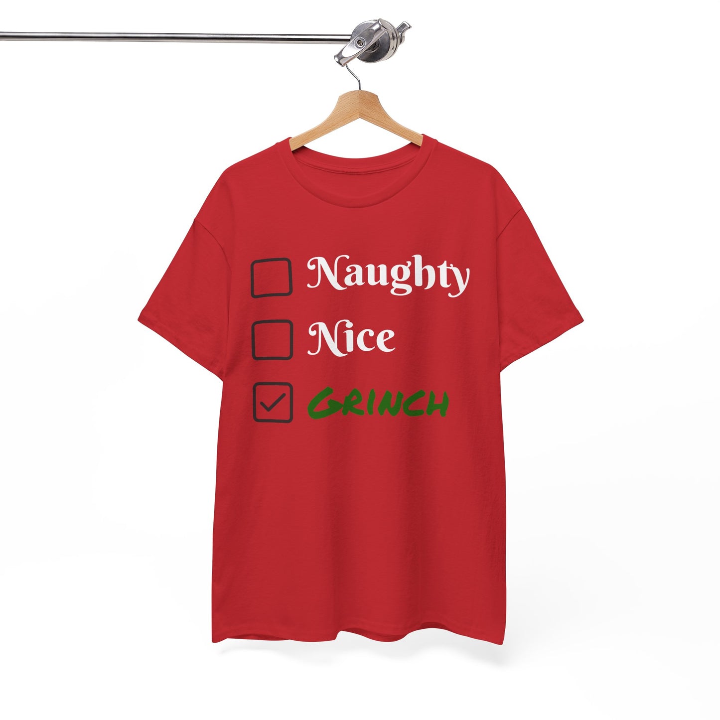 Grinch Unisex Heavy Cotton Tee - Christmas Gift, Holiday Shirt, Funny Movie Quote, Green Mean One, Dr. Seuss Costume