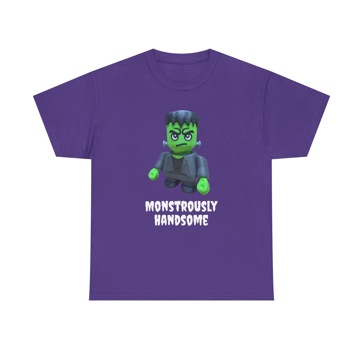 Frankenstein Monstrously Handsome Tee, Halloween Shirt - Unisex T-Shirt for Costume Party, Scary Movie Fans, Horror Lovers, Classic Monster