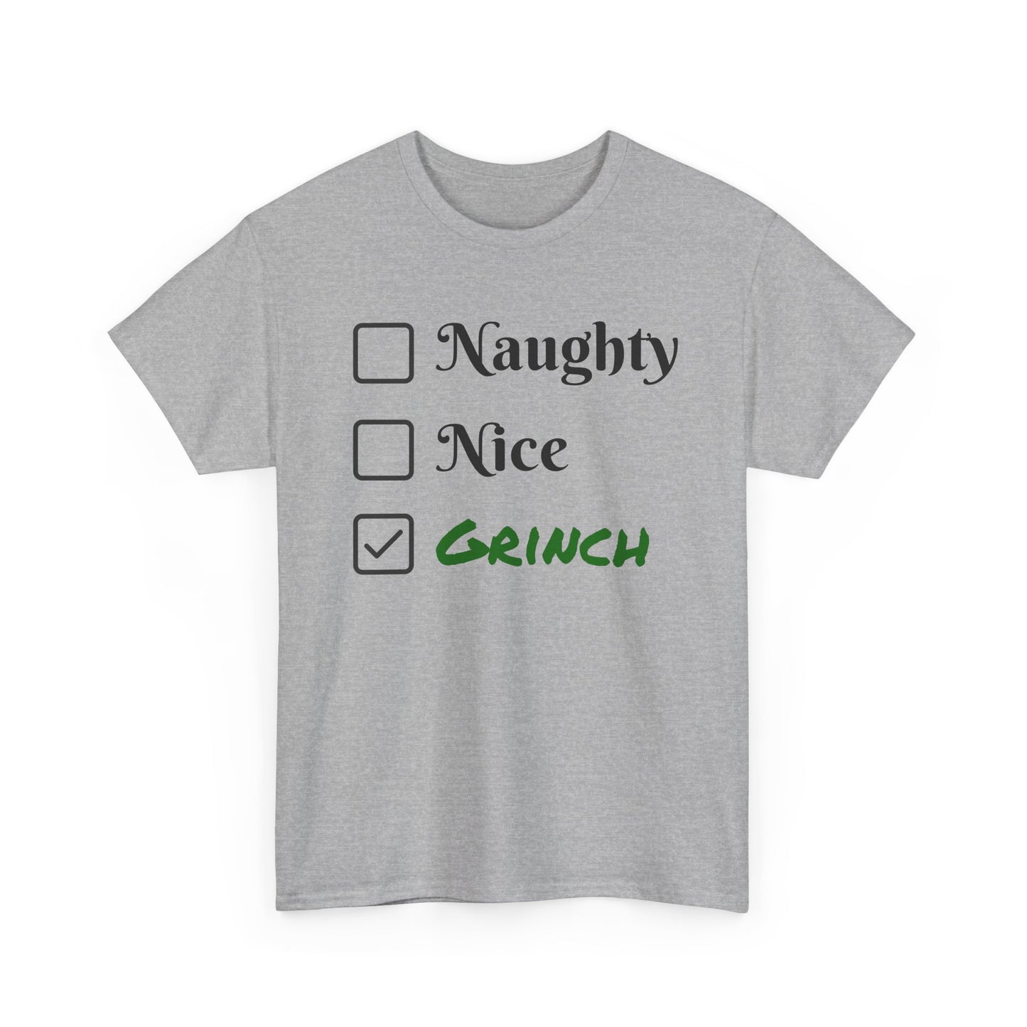 Grinch Unisex Heavy Cotton Tee - Christmas Gift, Holiday Shirt, Funny Movie Quote, Green Mean One, Dr. Seuss Costume