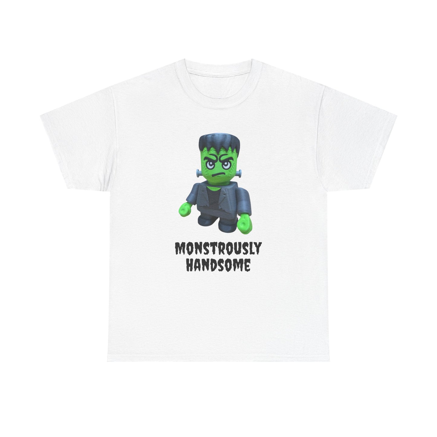 Frankenstein Monstrously Handsome Tee, Halloween Shirt - Unisex T-Shirt for Costume Party, Scary Movie Fans, Horror Lovers, Classic Monster