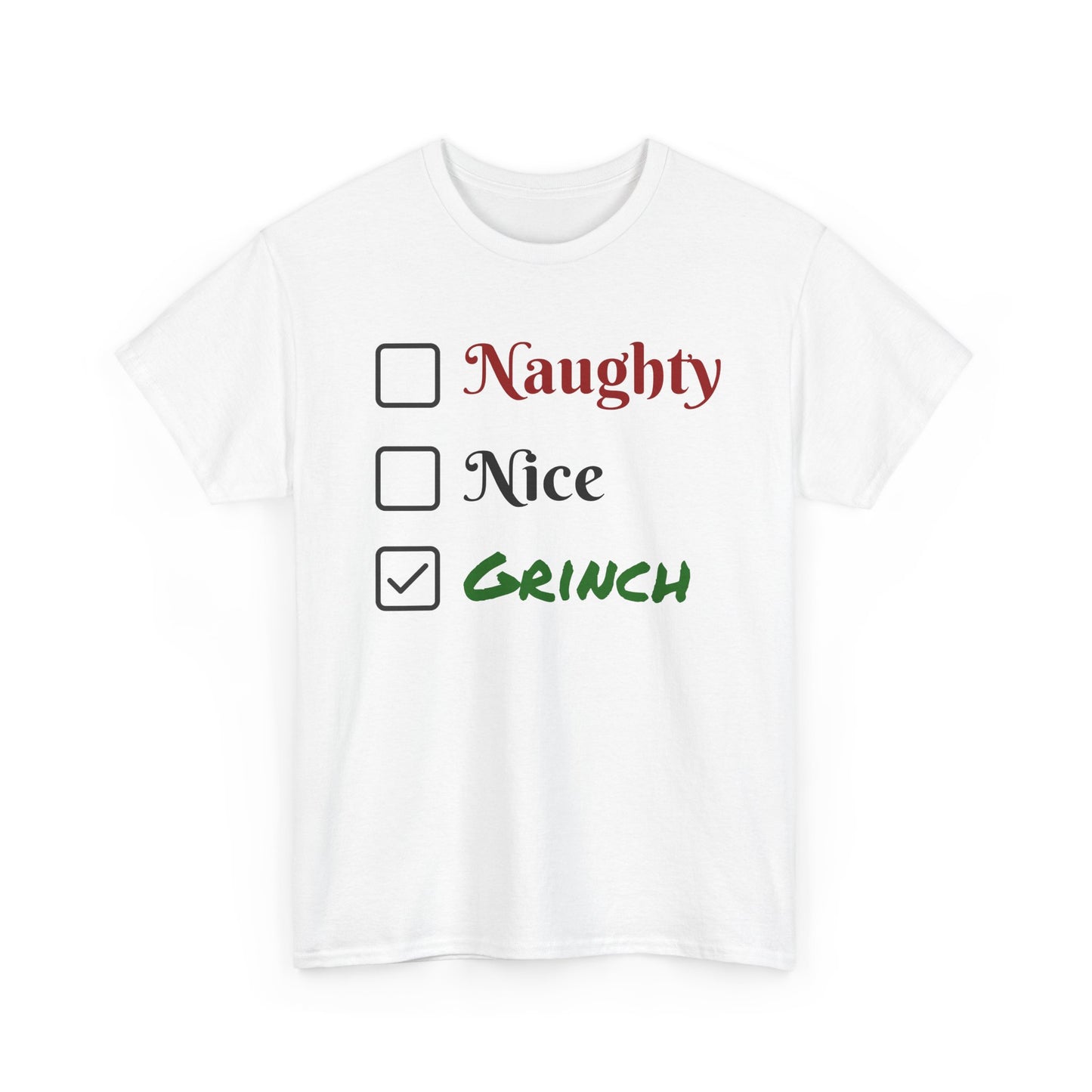 Grinch Unisex Heavy Cotton Tee - Christmas Gift, Holiday Shirt, Funny Movie Quote, Green Mean One, Dr. Seuss Costume