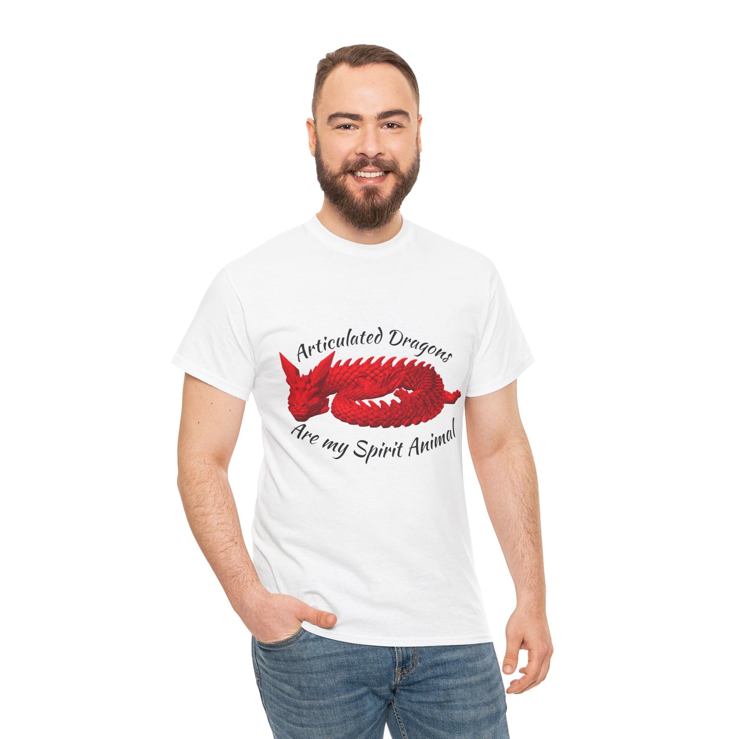 Articulated Dragons Spirit Animal Tee, Unisex Cotton T-Shirt, Dragon Lover Gift, Fantasy Apparel, Unique Graphic Tee