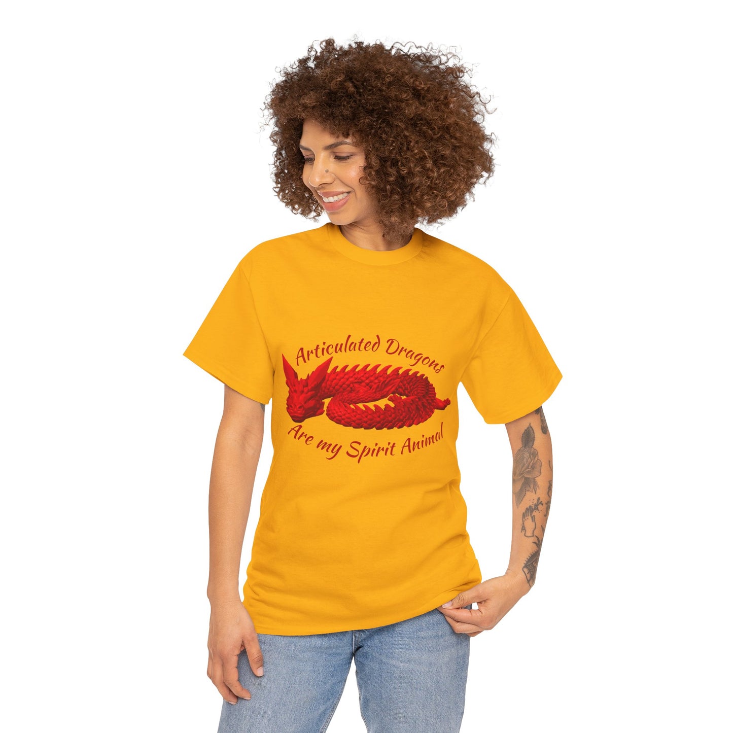 Articulated Dragons Spirit Animal Tee, Unisex Cotton T-Shirt, Dragon Lover Gift, Fantasy Apparel, Unique Graphic Tee