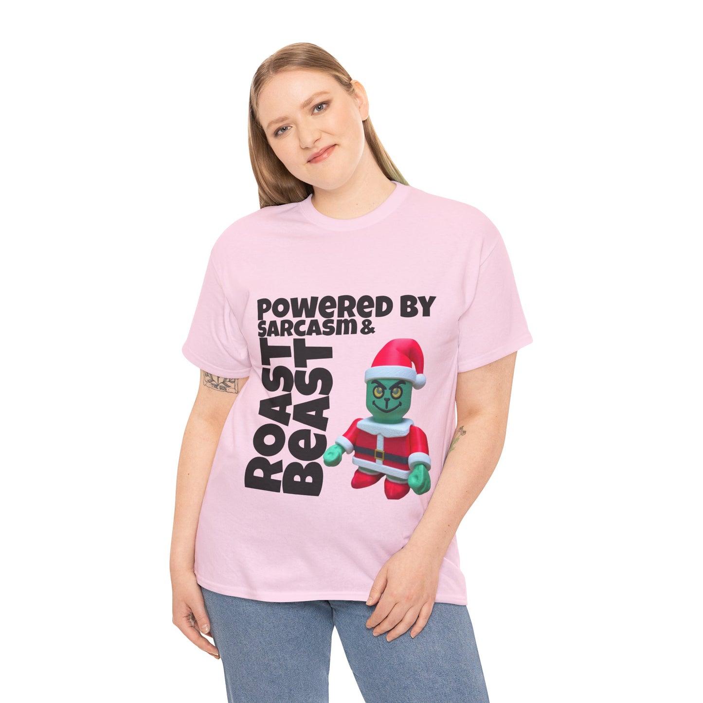 Funny Grinch Unisex Heavy Cotton Tee, Christmas Holiday Shirt, Sarcastic Grinch Tee, Humorous Graphic Tee, Festive Cotton T-shirt