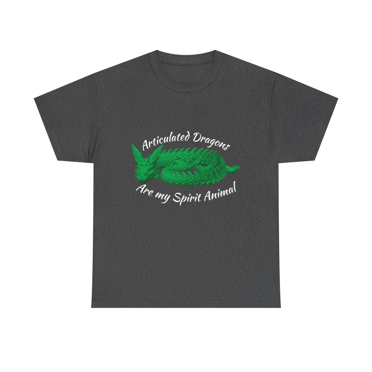 Green Articulated Dragons Spirit Animal Tee, Unisex Cotton T-Shirt, Dragon Lover Gift, Fantasy Apparel, Unique Graphic Tee