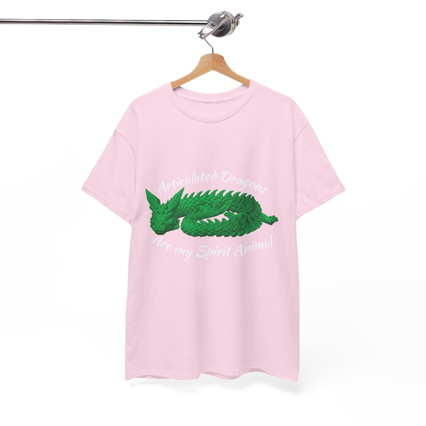 Green Articulated Dragons Spirit Animal Tee, Unisex Cotton T-Shirt, Dragon Lover Gift, Fantasy Apparel, Unique Graphic Tee