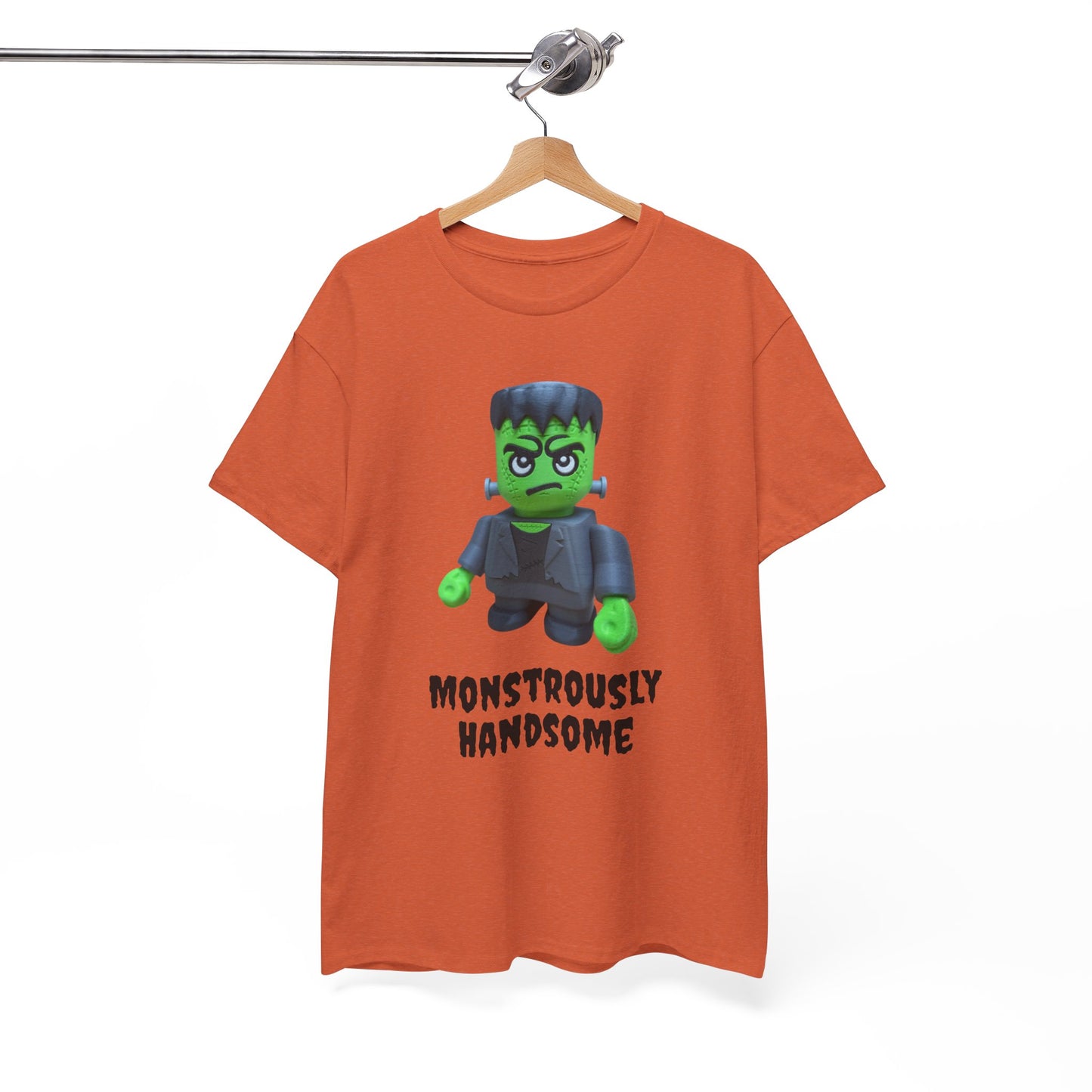 Frankenstein Monstrously Handsome Tee, Halloween Shirt - Unisex T-Shirt for Costume Party, Scary Movie Fans, Horror Lovers, Classic Monster
