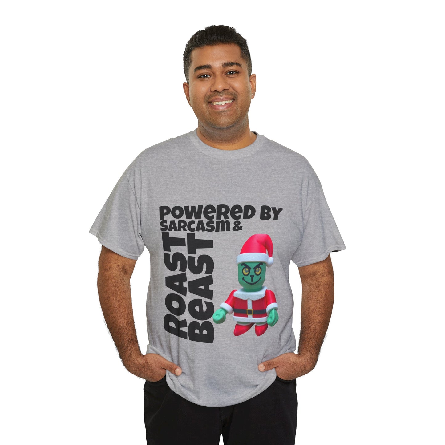 Funny Grinch Unisex Heavy Cotton Tee, Christmas Holiday Shirt, Sarcastic Grinch Tee, Humorous Graphic Tee, Festive Cotton T-shirt