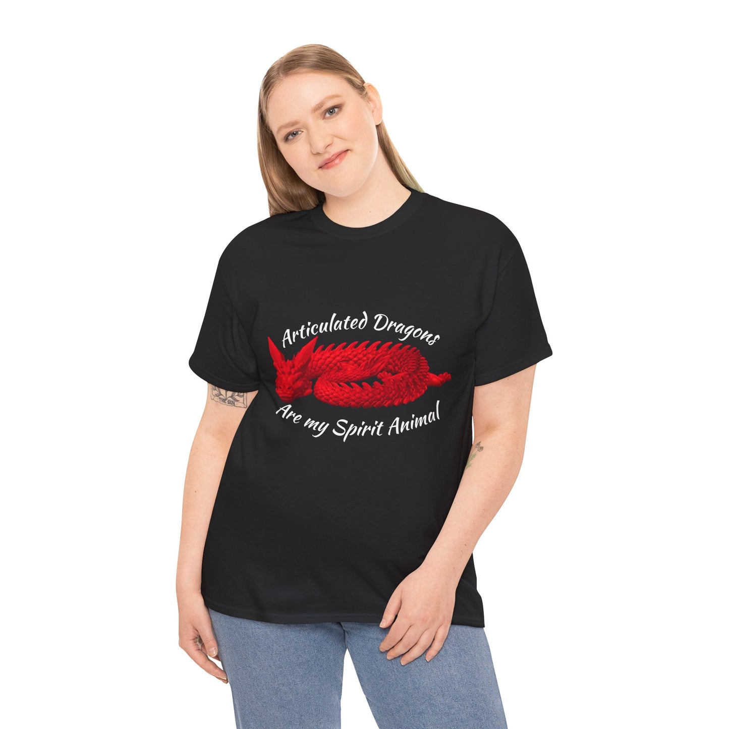 Articulated Dragons Spirit Animal Tee, Unisex Cotton T-Shirt, Dragon Lover Gift, Fantasy Apparel, Unique Graphic Tee