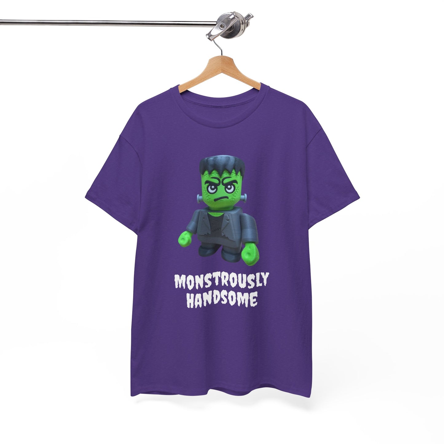 Frankenstein Monstrously Handsome Tee, Halloween Shirt - Unisex T-Shirt for Costume Party, Scary Movie Fans, Horror Lovers, Classic Monster
