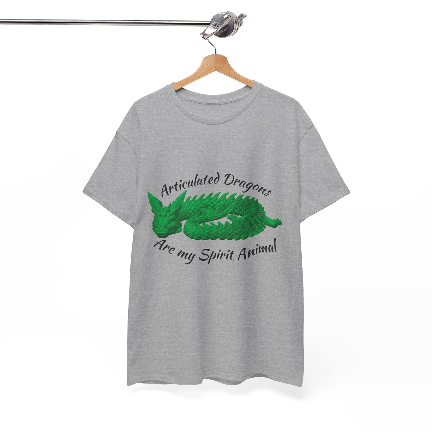 Green Articulated Dragons Spirit Animal Tee, Unisex Cotton T-Shirt, Dragon Lover Gift, Fantasy Apparel, Unique Graphic Tee