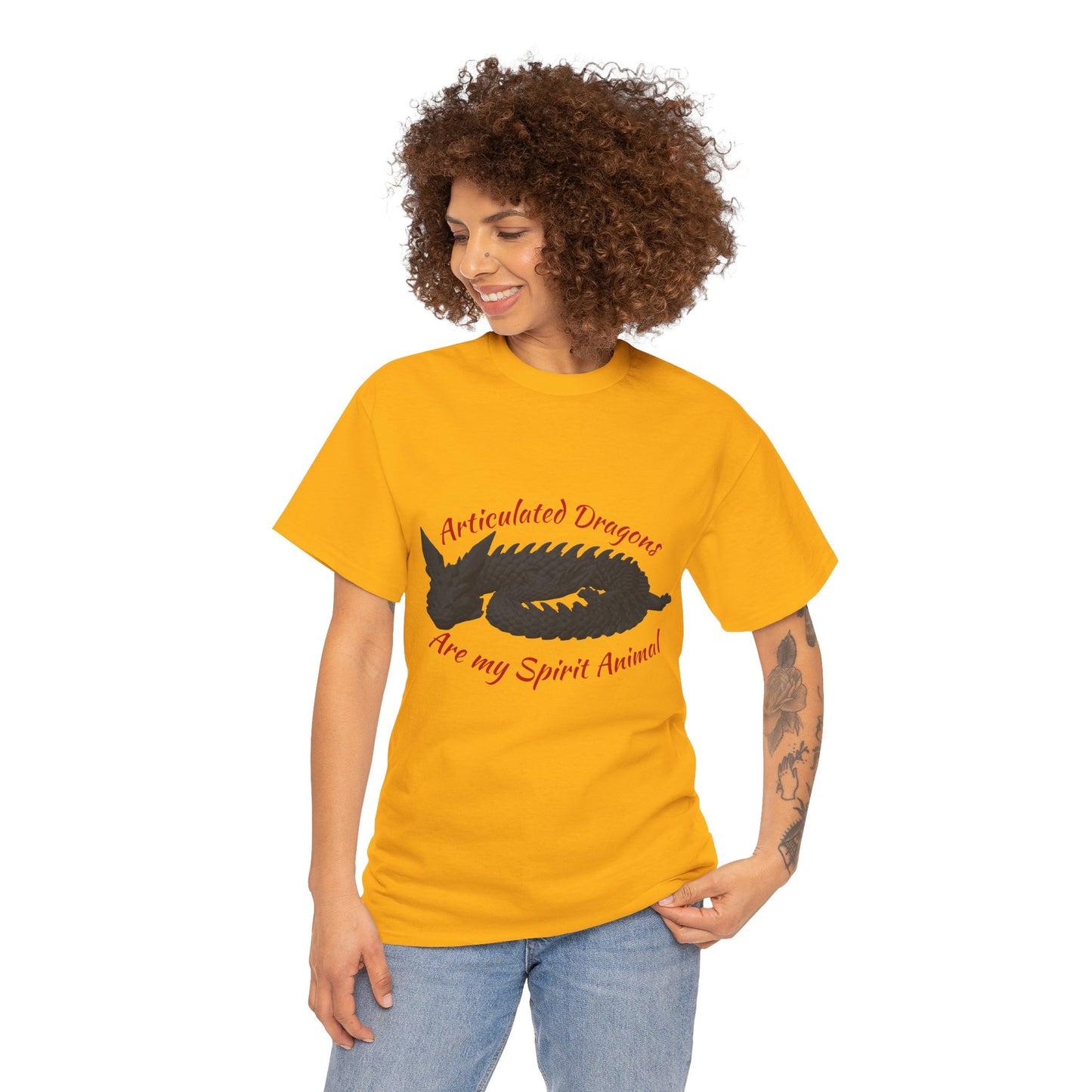 Black Articulated Dragons Spirit Animal Tee, Unisex Cotton T-Shirt, Dragon Lover Gift, Fantasy Apparel, Unique Graphic Tee
