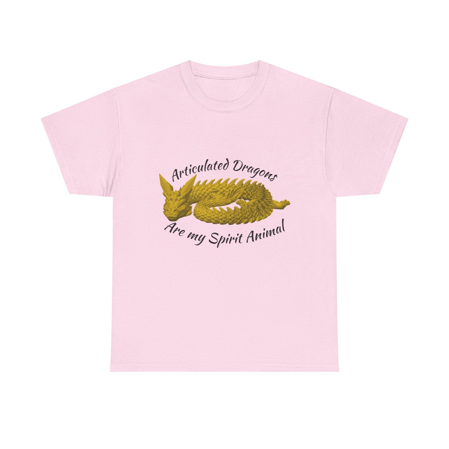 Gold Articulated Dragons Spirit Animal Tee, Unisex Cotton T-Shirt, Dragon Lover Gift, Fantasy Apparel, Unique Graphic Tee