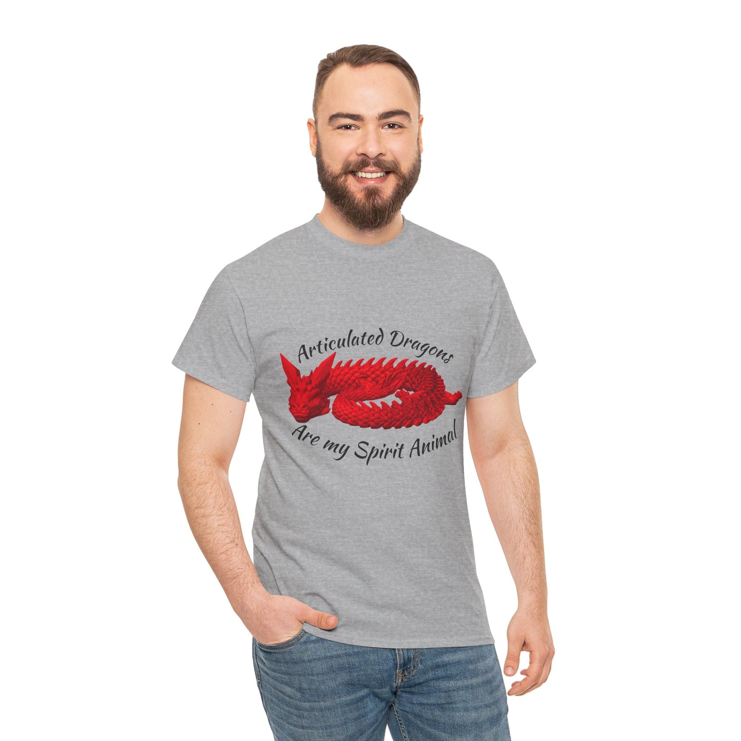 Articulated Dragons Spirit Animal Tee, Unisex Cotton T-Shirt, Dragon Lover Gift, Fantasy Apparel, Unique Graphic Tee