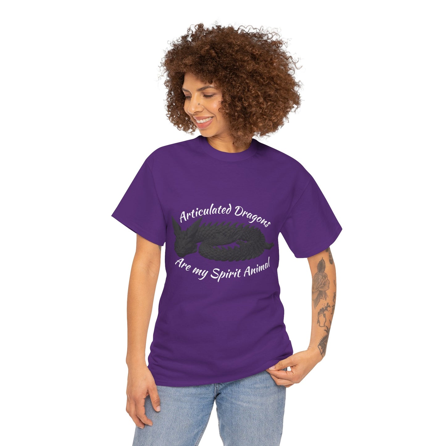 Black Articulated Dragons Spirit Animal Tee, Unisex Cotton T-Shirt, Dragon Lover Gift, Fantasy Apparel, Unique Graphic Tee