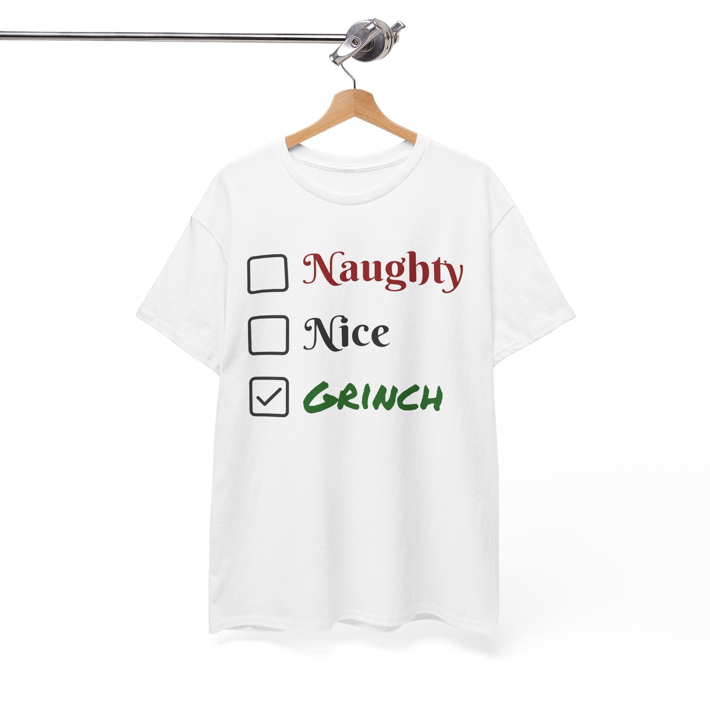 Grinch Unisex Heavy Cotton Tee - Christmas Gift, Holiday Shirt, Funny Movie Quote, Green Mean One, Dr. Seuss Costume