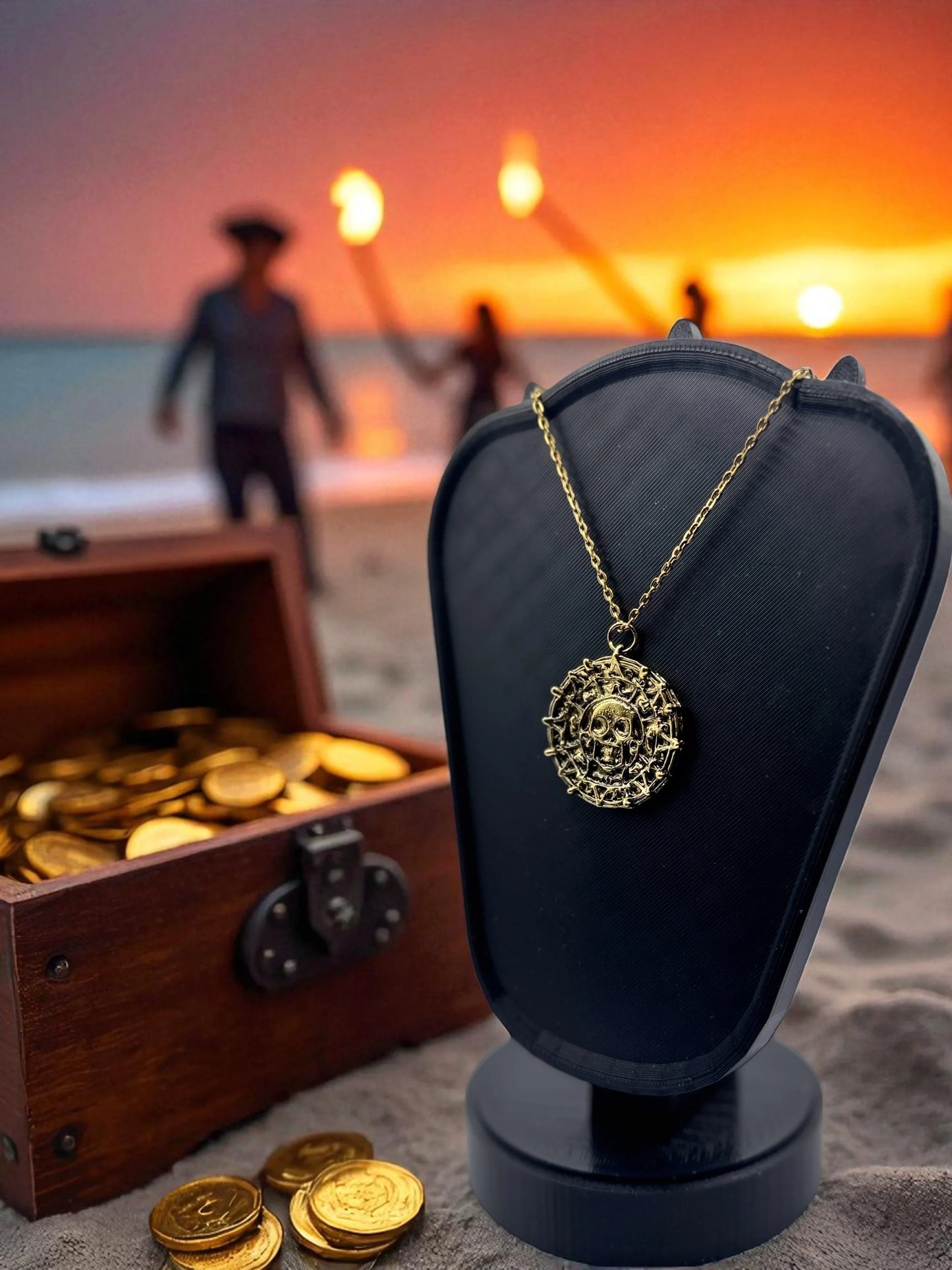 💀 “Cursed Gold of Cortez” — Aztec Medallion Necklace - MacGuffin Shop