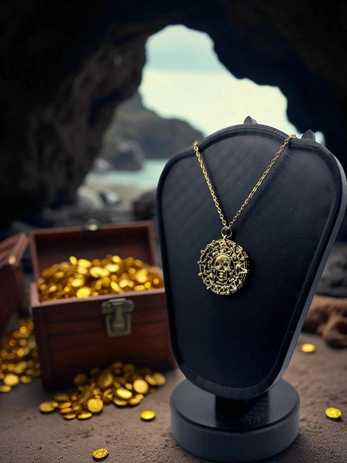 💀 “Cursed Gold of Cortez” — Aztec Medallion Necklace - MacGuffin Shop