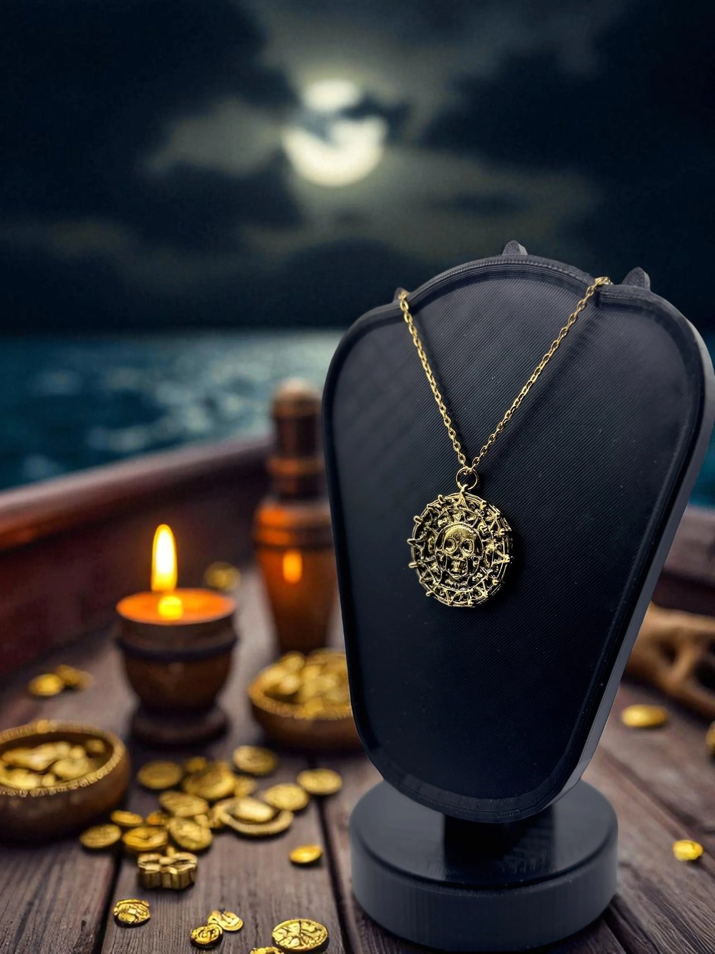💀 “Cursed Gold of Cortez” — Aztec Medallion Necklace - MacGuffin Shop