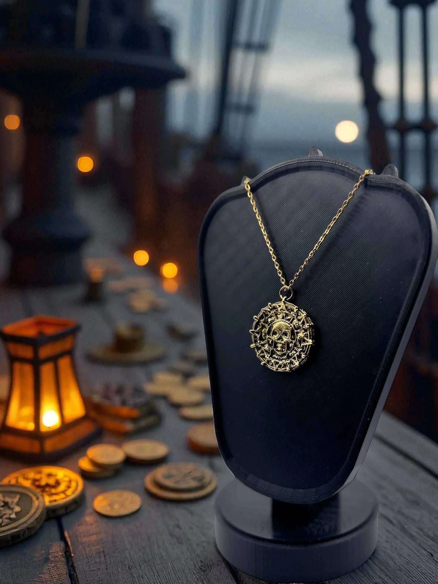 💀 “Cursed Gold of Cortez” — Aztec Medallion Necklace - MacGuffin Shop