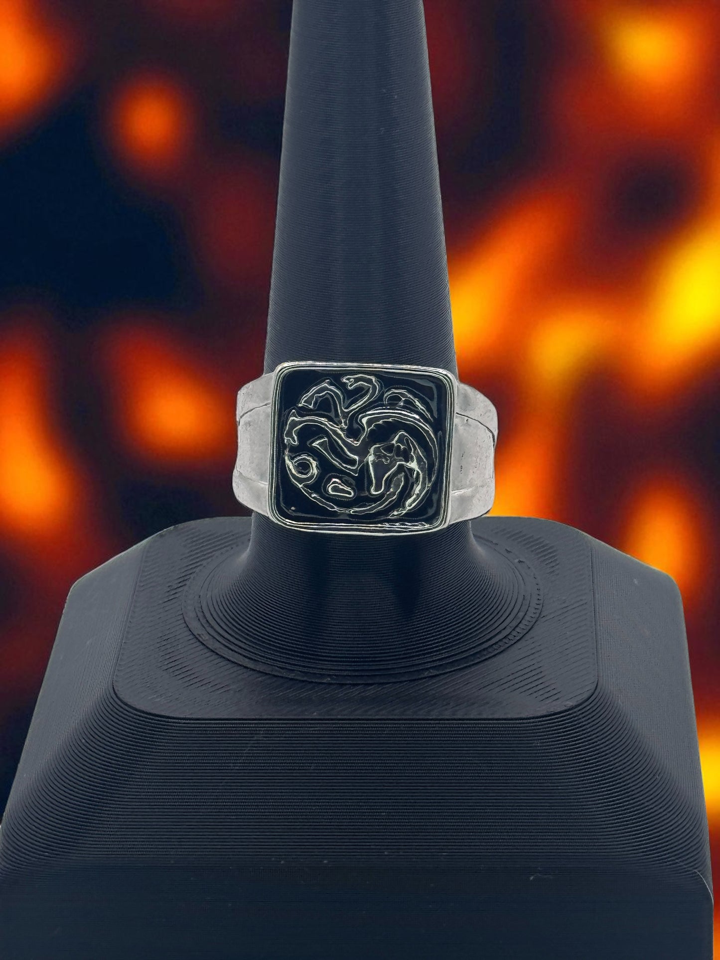 🔥 Targaryen Dragon Crest Signet Ring — Fire & Heirloom - MacGuffin Shop