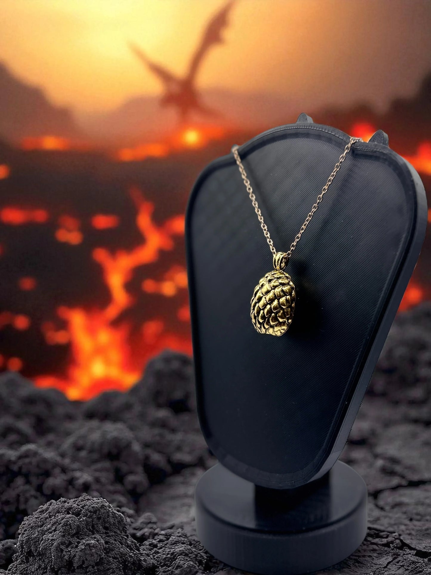🔥 “Fire and Blood” — Dragon Egg Pendant Necklace - MacGuffin Shop