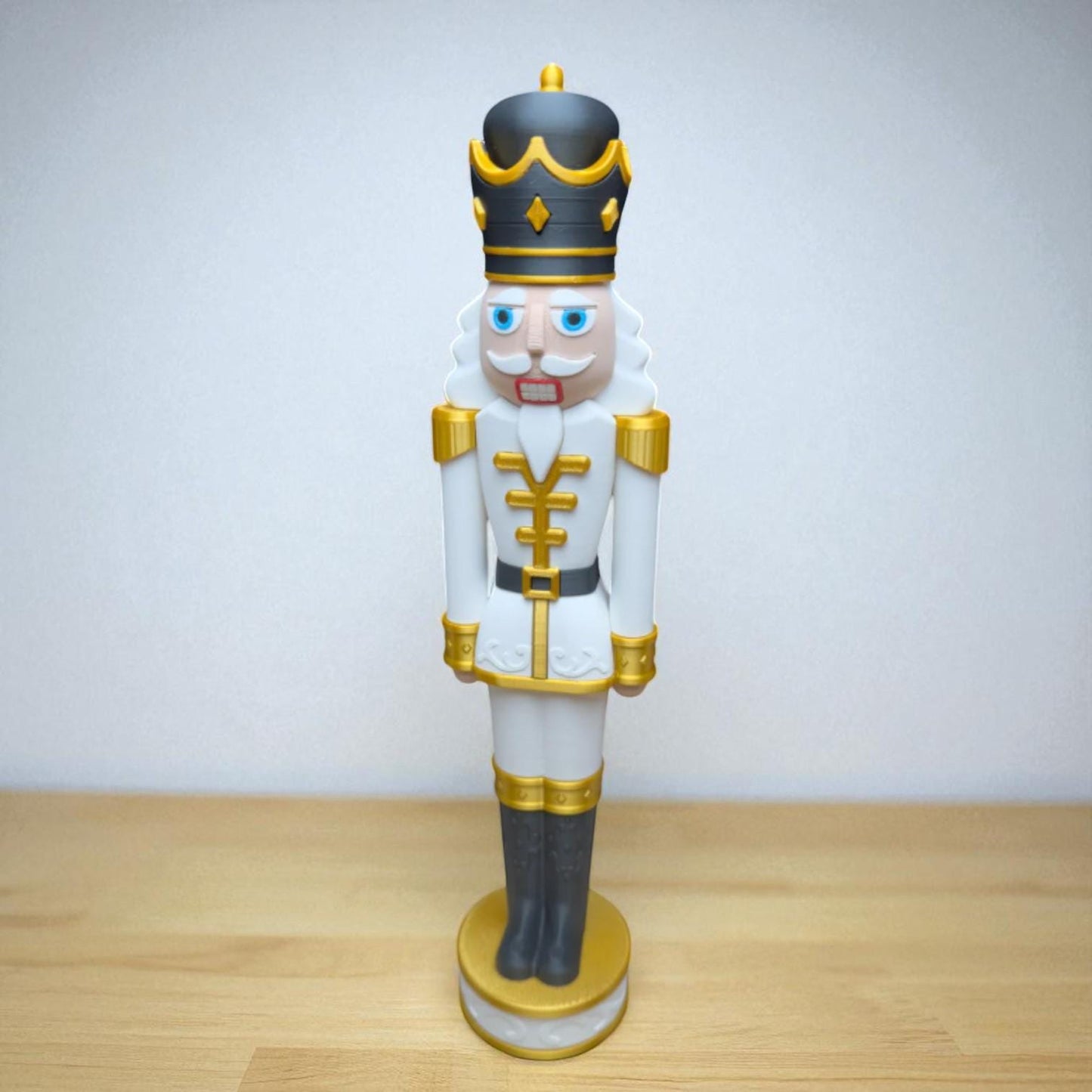 Ornate White and Gold Chunkable Nutcracker