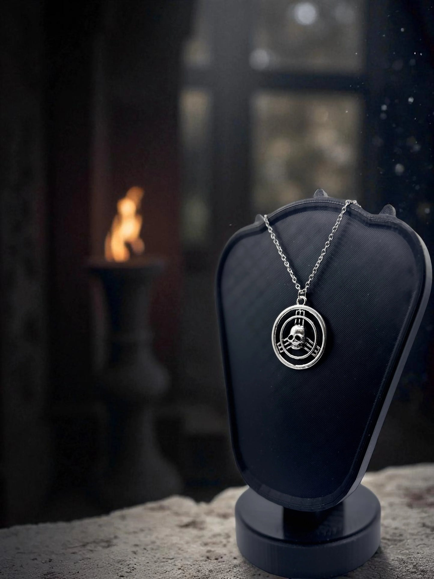 ☠️ “Marked by Shadows” — Assassin’s Creed Skull Emblem Necklace - MacGuffin Shop