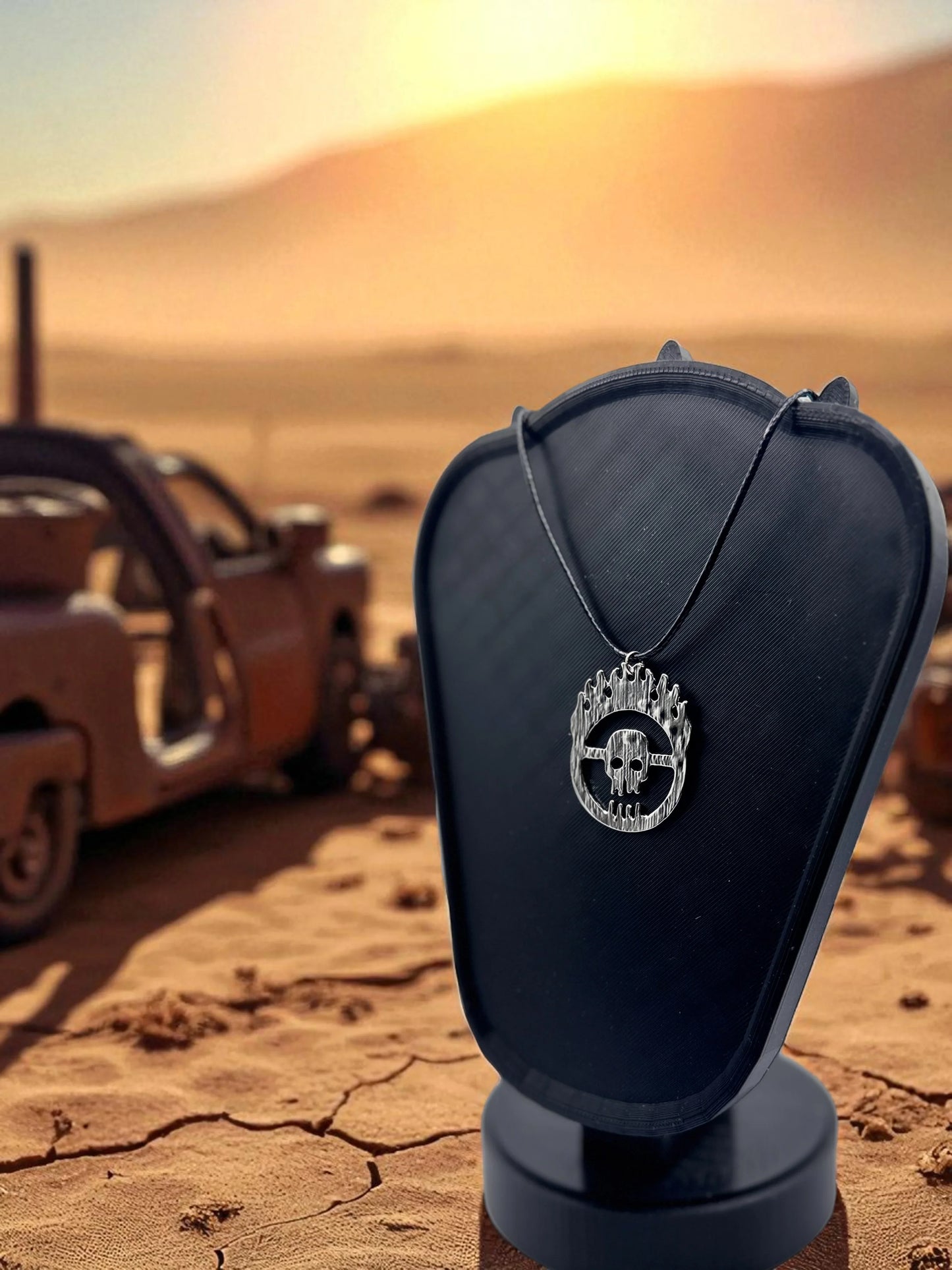 🔥 “Witness Me!” — Mad Max War Boys Flaming Skull Pendant Necklace - MacGuffin Shop