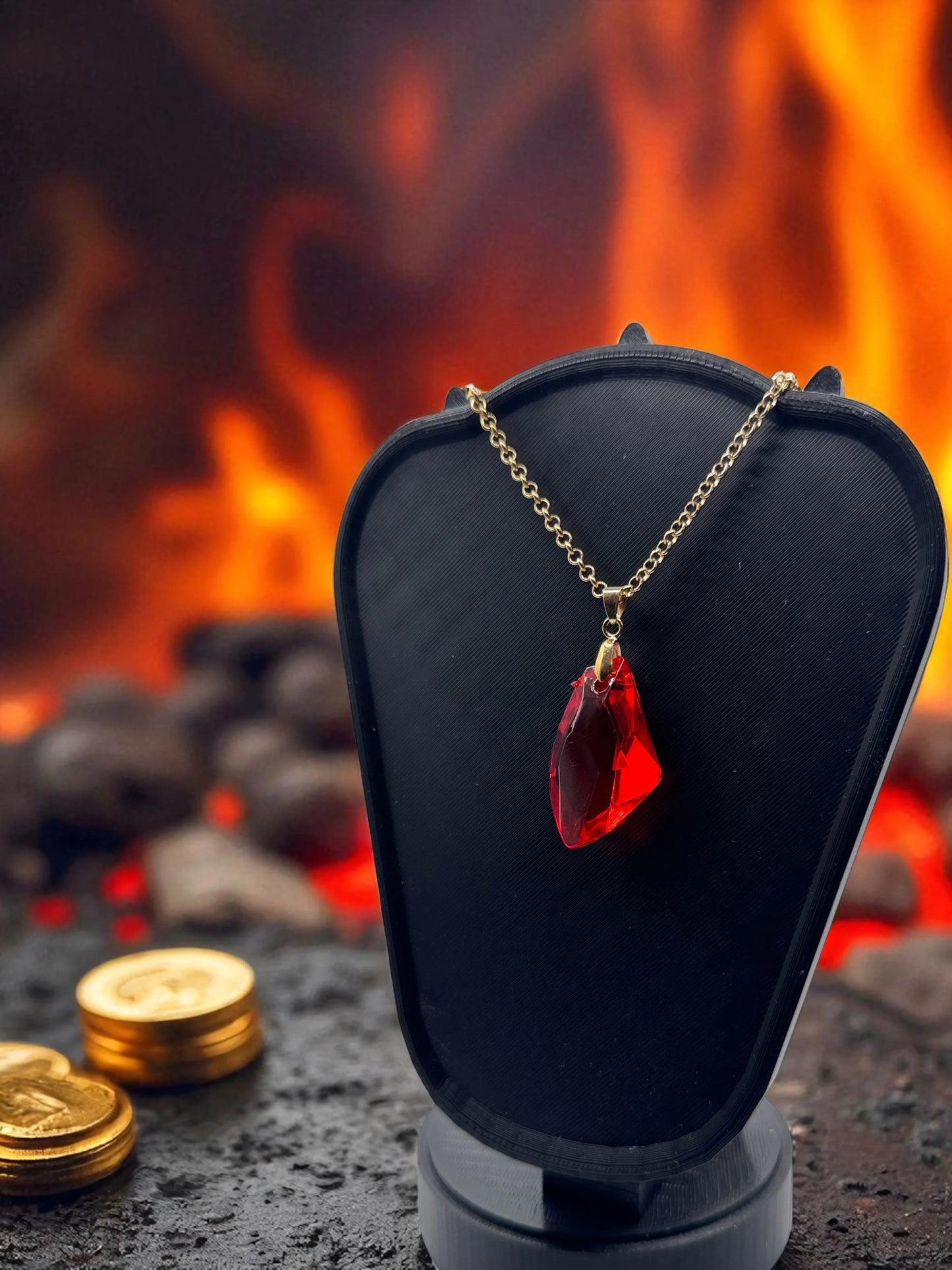 ❤️🔥 “Shard of Power” — Ruby of the Dragonforge Pendant - MacGuffin Shop