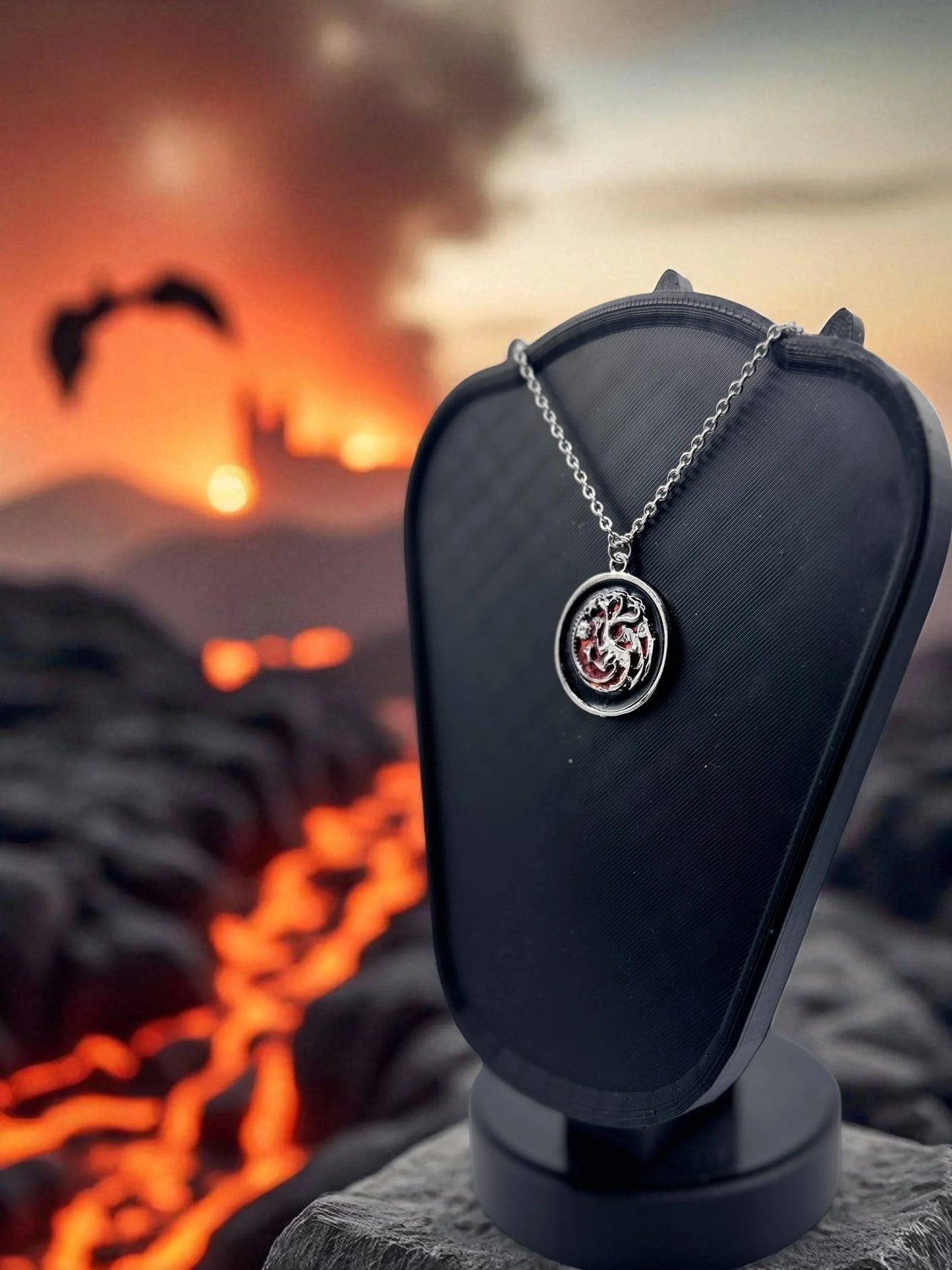 🐉 “Heir to the Flame” — House Targaryen Dragon Pendant Necklace - MacGuffin Shop