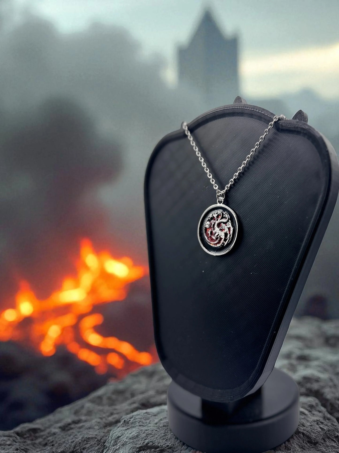 🐉 “Heir to the Flame” — House Targaryen Dragon Pendant Necklace - MacGuffin Shop
