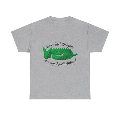 Green Articulated Dragons Spirit Animal Tee, Unisex Cotton T-Shirt, Dragon Lover Gift, Fantasy Apparel, Unique Graphic Tee