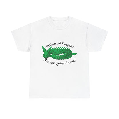 Green Articulated Dragons Spirit Animal Tee, Unisex Cotton T-Shirt, Dragon Lover Gift, Fantasy Apparel, Unique Graphic Tee