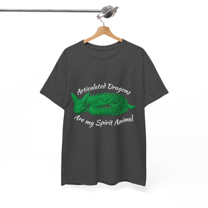 Green Articulated Dragons Spirit Animal Tee, Unisex Cotton T-Shirt, Dragon Lover Gift, Fantasy Apparel, Unique Graphic Tee