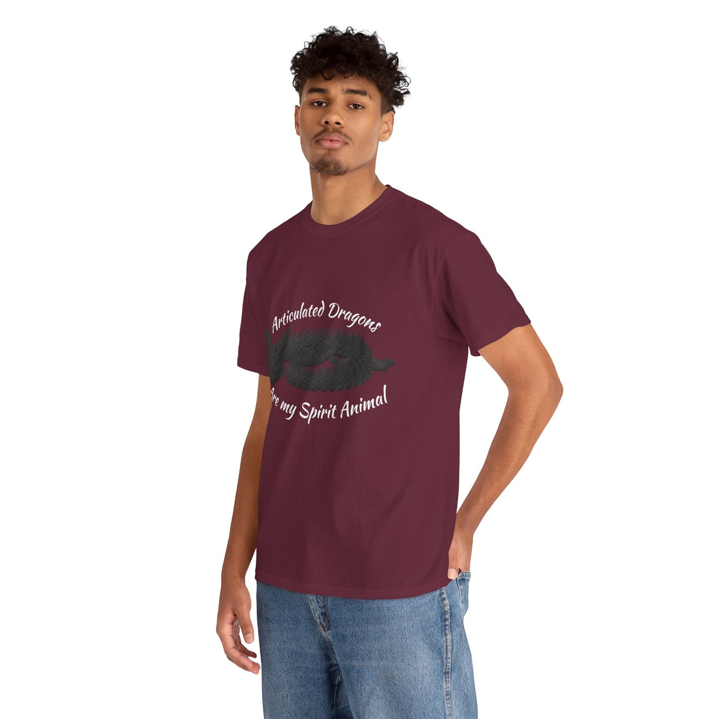 Black Articulated Dragons Spirit Animal Tee, Unisex Cotton T-Shirt, Dragon Lover Gift, Fantasy Apparel, Unique Graphic Tee