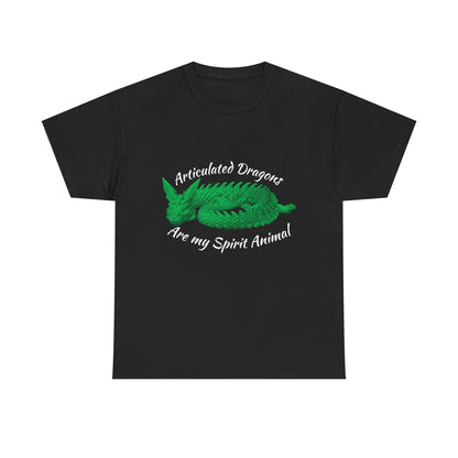 Green Articulated Dragons Spirit Animal Tee, Unisex Cotton T-Shirt, Dragon Lover Gift, Fantasy Apparel, Unique Graphic Tee