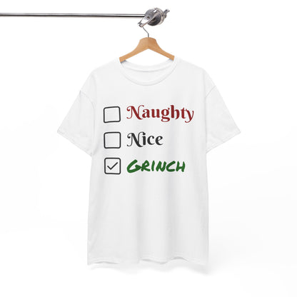 Grinch Unisex Heavy Cotton Tee - Christmas Gift, Holiday Shirt, Funny Movie Quote, Green Mean One, Dr. Seuss Costume