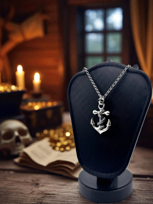 ☠️ “Anchored in Fear” — Skull & Anchor Pirate Pendant Necklace - MacGuffin Shop