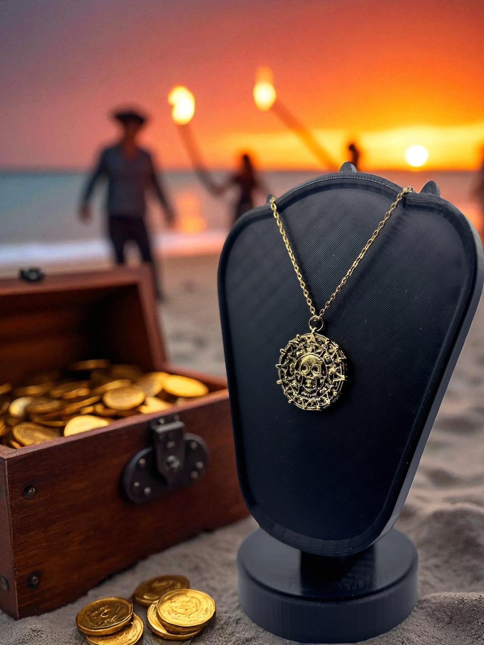 💀 “Cursed Gold of Cortez” — Aztec Medallion Necklace - MacGuffin Shop