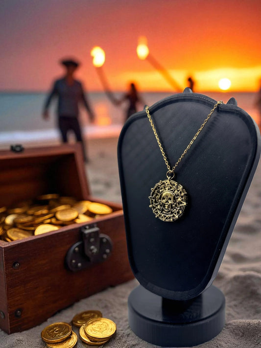💀 “Cursed Gold of Cortez” — Aztec Medallion Necklace - MacGuffin Shop