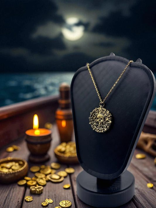 💀 “Cursed Gold of Cortez” — Aztec Medallion Necklace - MacGuffin Shop