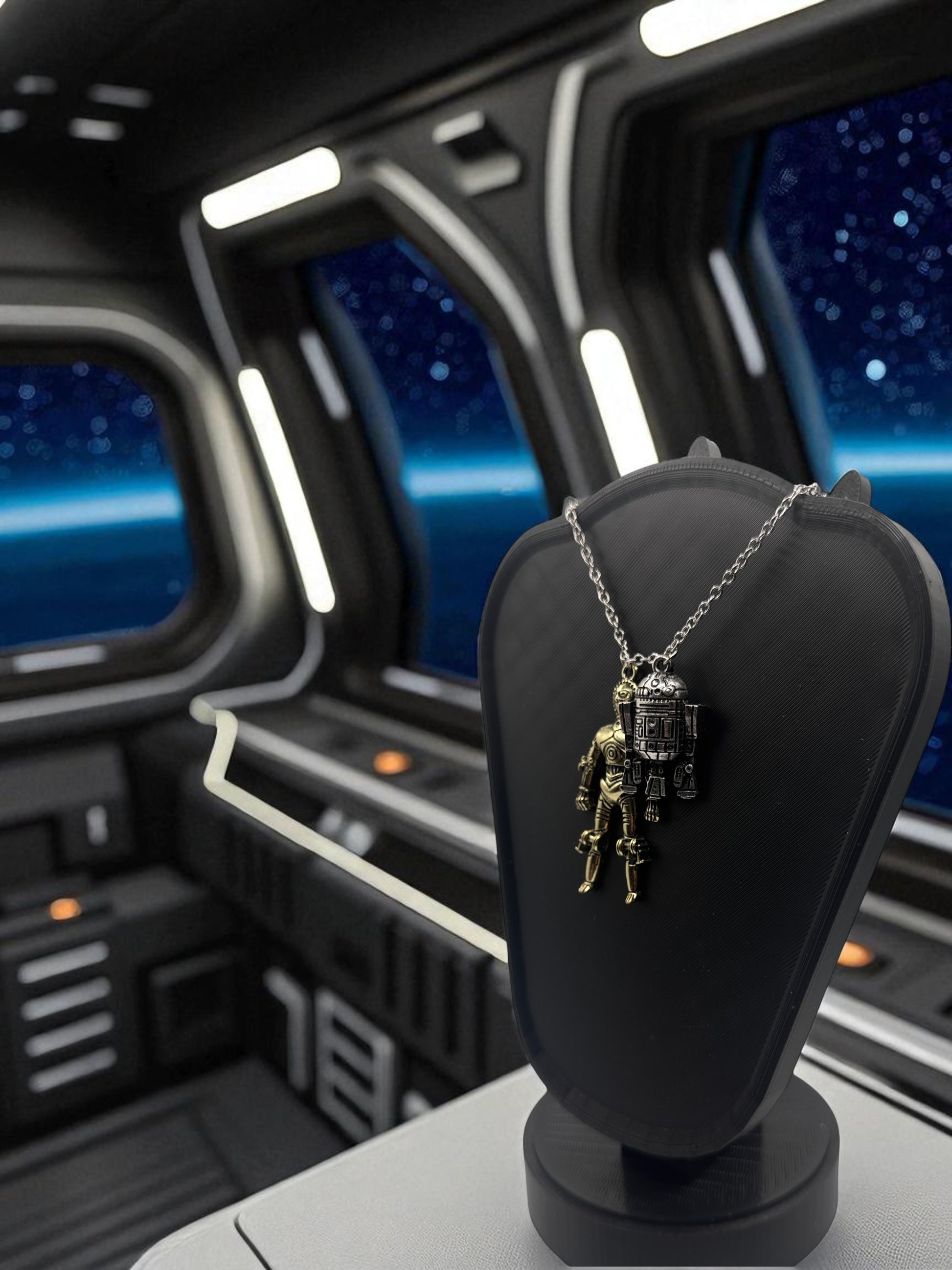 ✨ “This Is the Droid Duo You’re Looking For” — R2‑D2 & C‑3PO Pendant Necklace - MacGuffin Shop