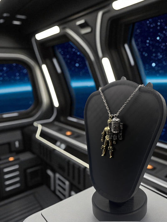 ✨ “This Is the Droid Duo You’re Looking For” — R2‑D2 & C‑3PO Pendant Necklace - MacGuffin Shop